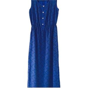 TOMMY HILFIGER Sleeveless Printed Maxi Dress with Pockets Blue Sz S